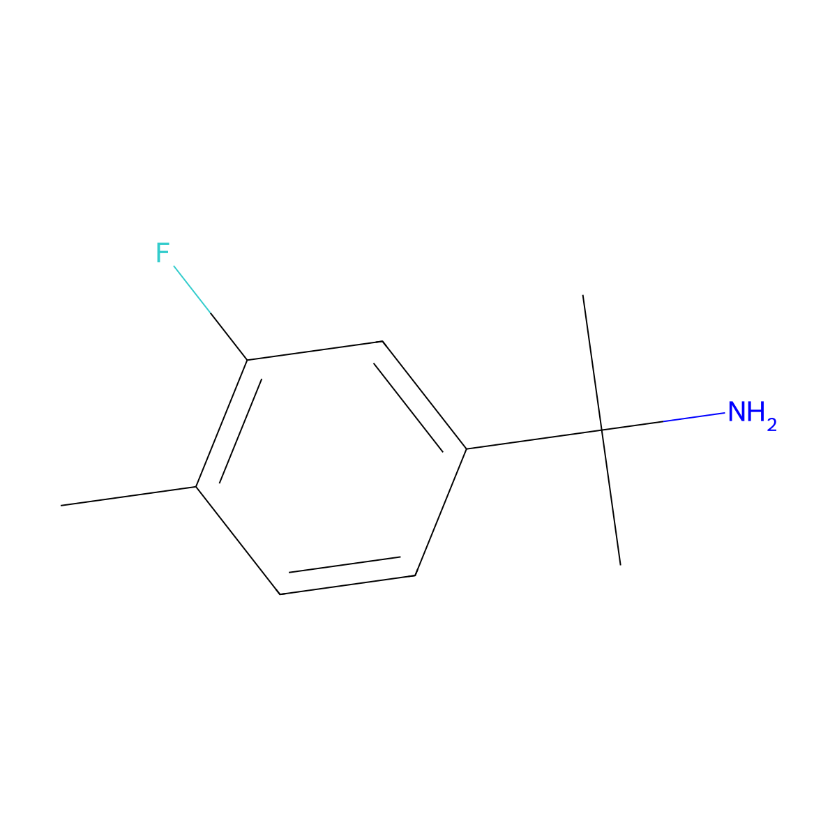 2-(3-Fluoro-4-methylphenyl)propan-2-amine molecular structure, CAS 1314663-93-8