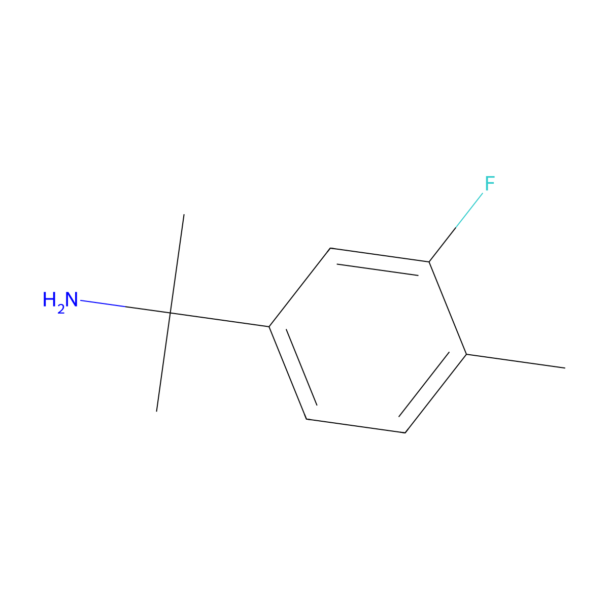 2-(3-Fluoro-4-methylphenyl)propan-2-amine molecular structure, CAS 1314663-93-8