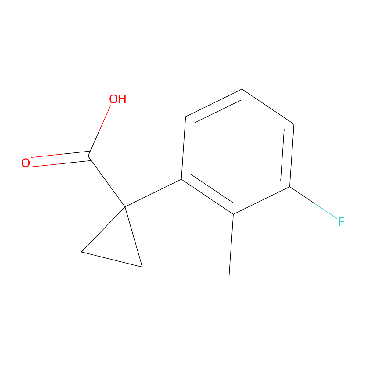 1-(3-Fluoro-2-methylphenyl)cyclopropane-1-carboxylic acid molecular structure, CAS 1314665-69-4