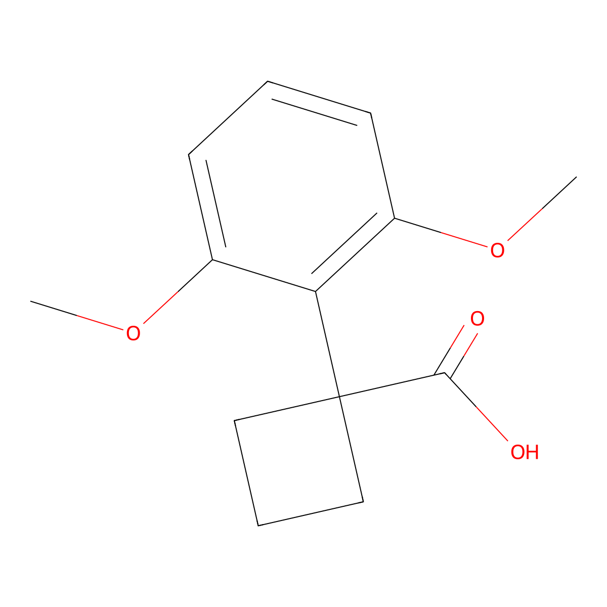 1-(2,6-Dimethoxyphenyl)cyclobutane-1-carboxylic acid molecular structure, CAS 1314666-01-7