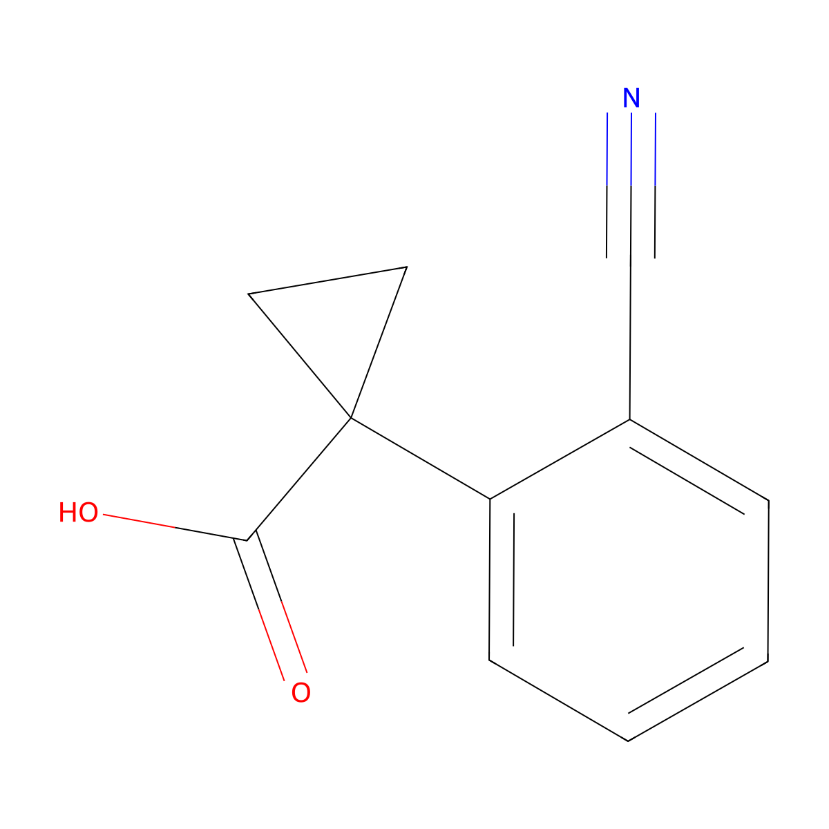 1-(2-Cyanophenyl)cyclopropanecarboxylic acid molecular structure, CAS 1314666-12-0