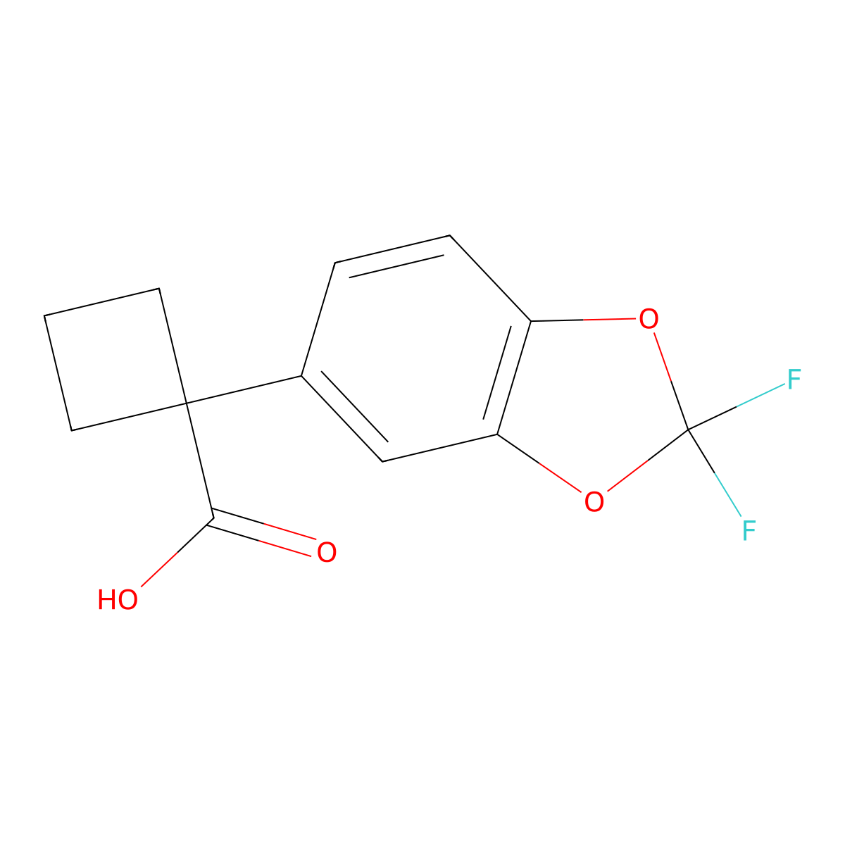 1-(2,2-Difluoro-1,3-benzodioxol-5-yl)cyclobutanecarboxylic Acid molecular structure, CAS 1314666-16-4