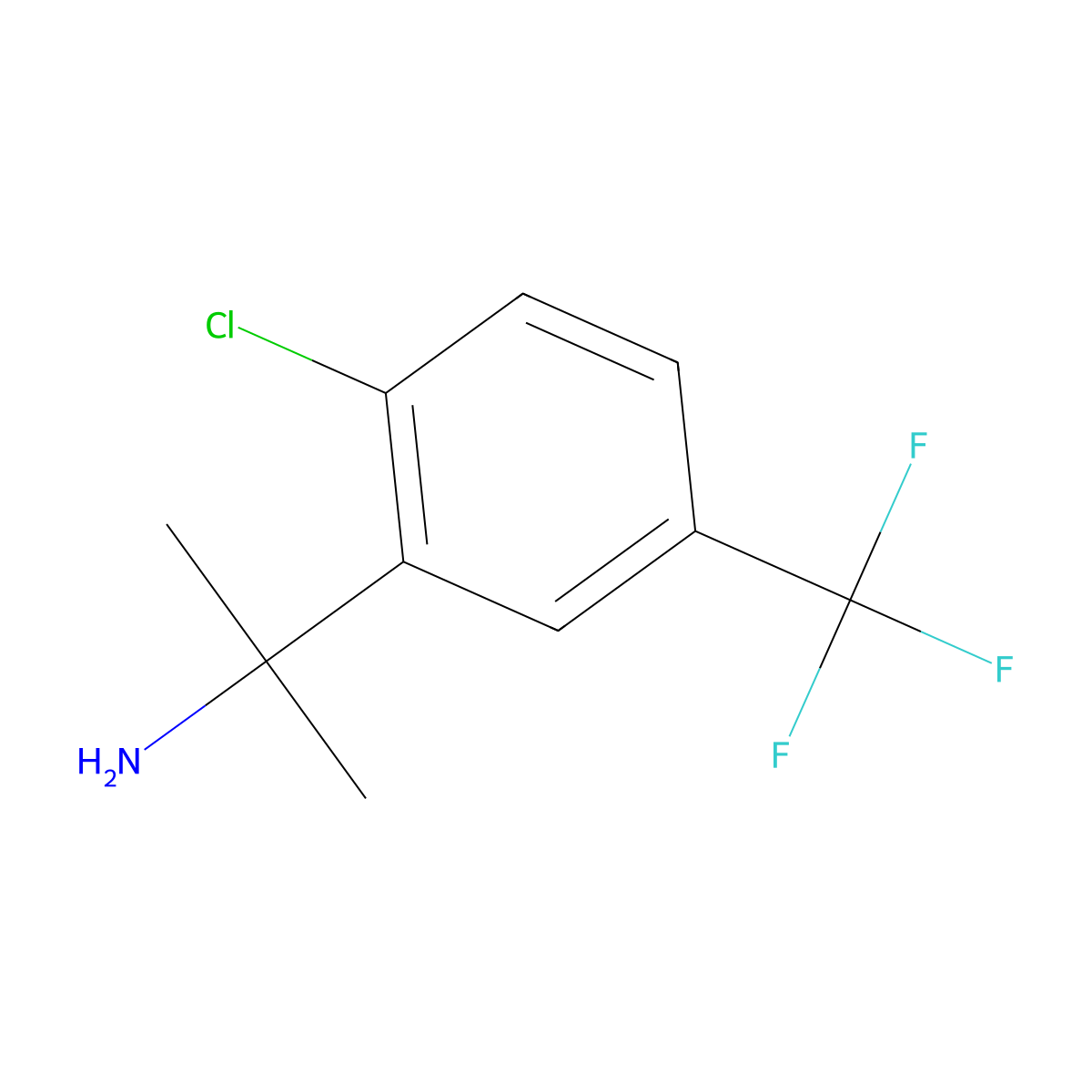 2-[2-Chloro-5-(trifluoromethyl)phenyl]propan-2-amine molecular structure, CAS 1314666-26-6