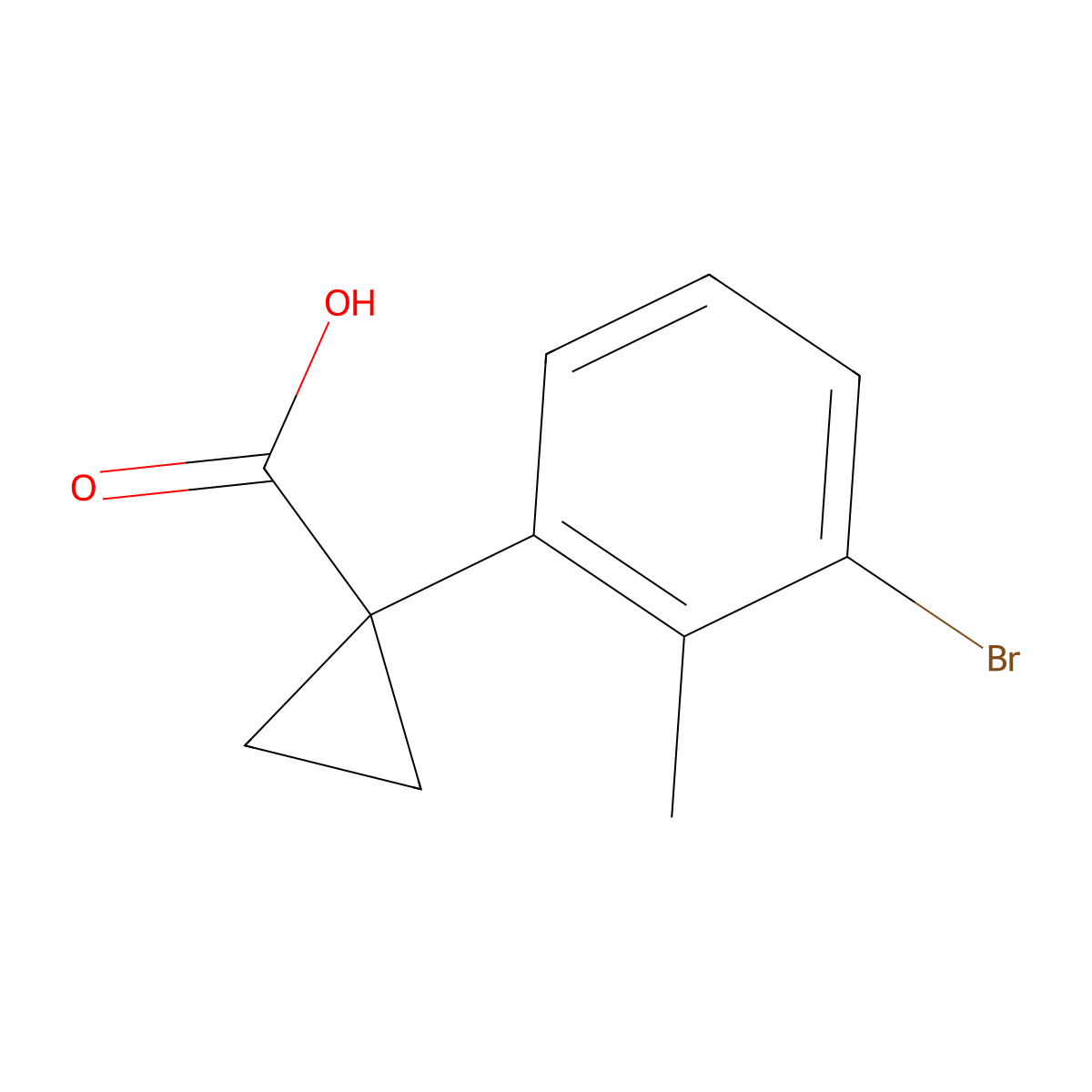 1-(3-Bromo-2-methylphenyl)cyclopropane-1-carboxylic acid molecular structure, CAS 1314666-52-8