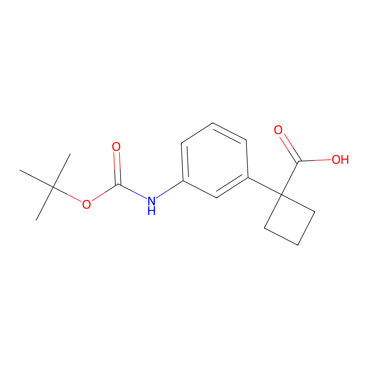 1-(3-{[(Tert-butoxy)carbonyl]amino}phenyl)cyclobutane-1-carboxylic acid molecular structure, CAS 1314667-22-5