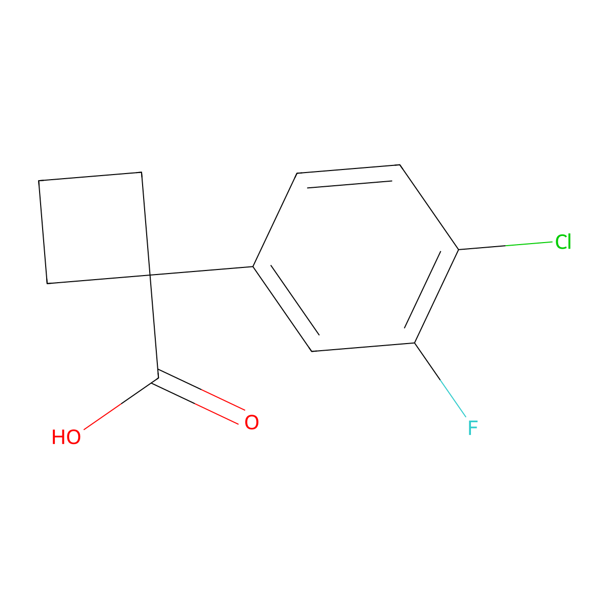 1-(4-Chloro-3-fluorophenyl)cyclobutanecarboxylic Acid molecular structure, CAS 1314667-58-7