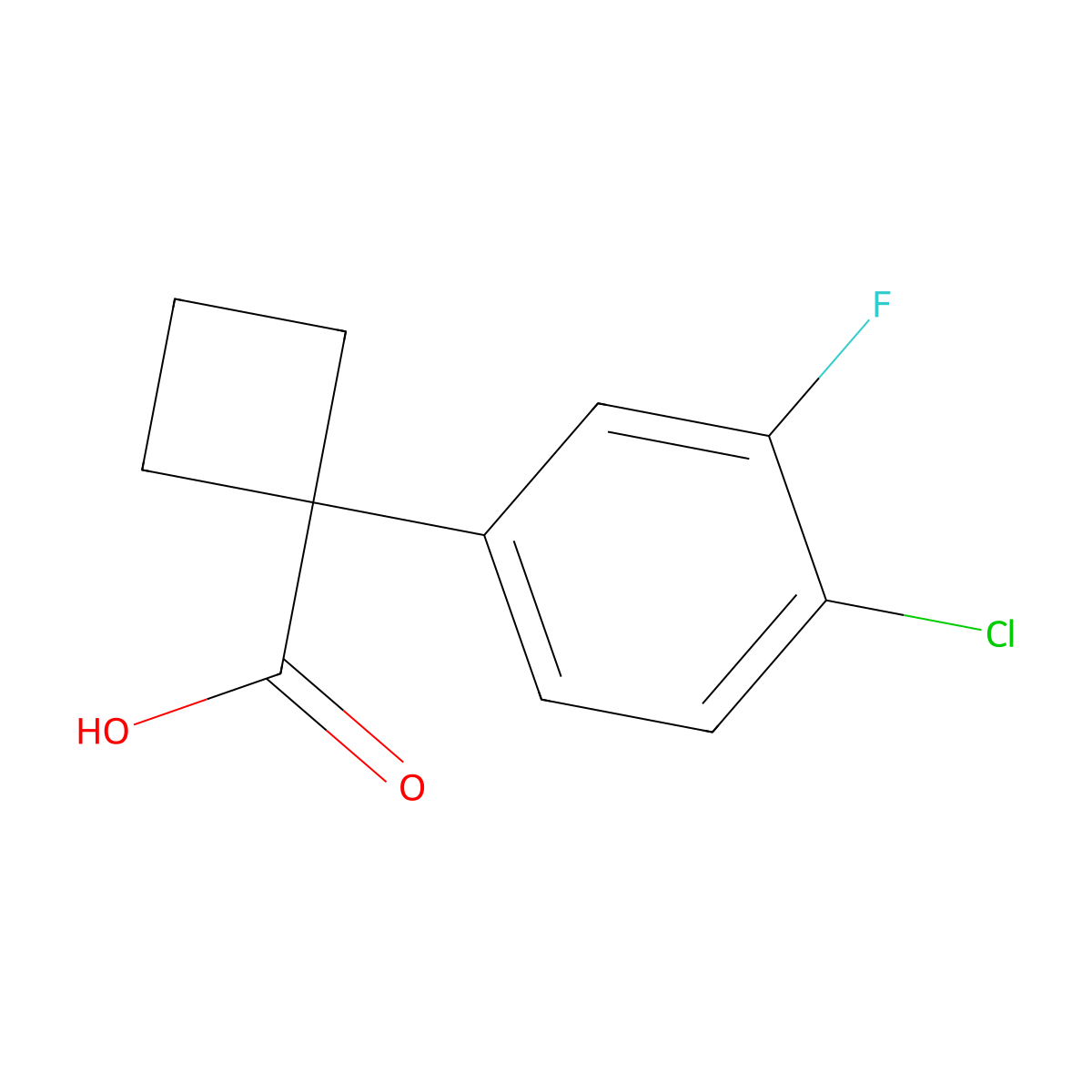 1-(4-Chloro-3-fluorophenyl)cyclobutanecarboxylic Acid molecular structure, CAS 1314667-58-7