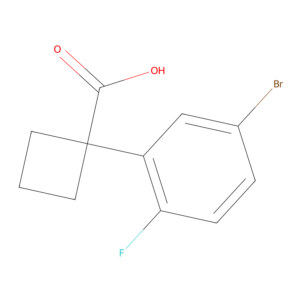 1-(5-Bromo-2-fluorophenyl)cyclobutane-1-carboxylic acid molecular structure, CAS 1314667-66-7