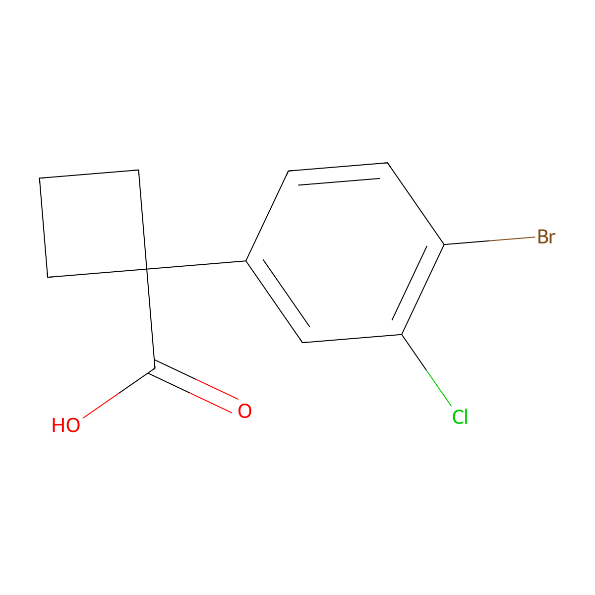1-(4-Bromo-3-chlorophenyl)cyclobutane-1-carboxylic acid molecular structure, CAS 1314667-73-6