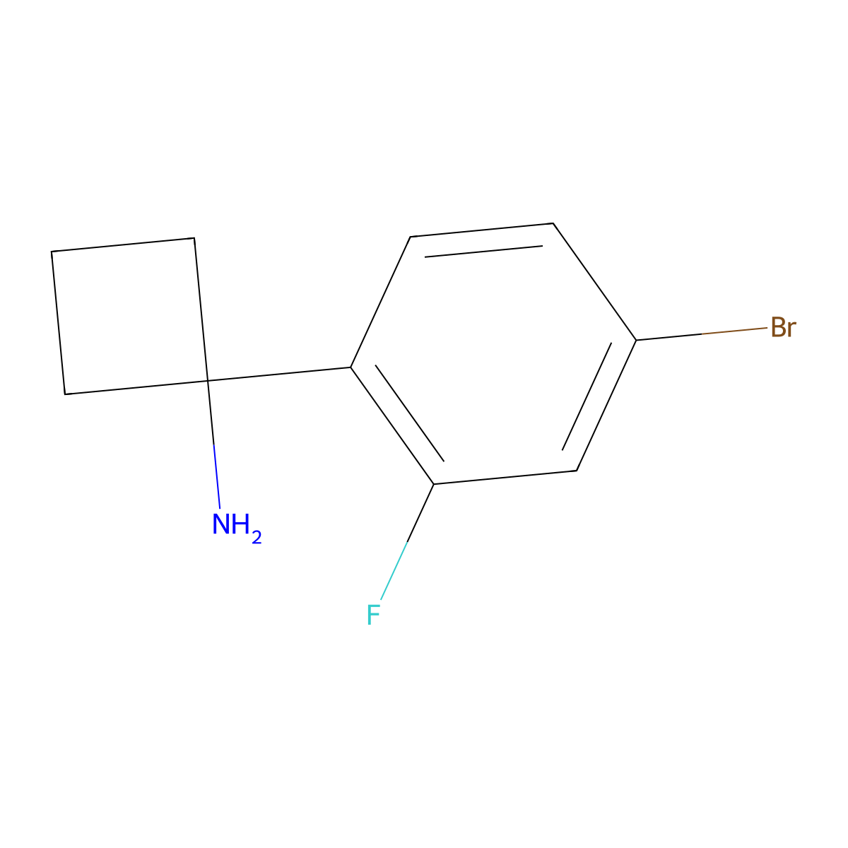 1-(4-Bromo-2-fluorophenyl)cyclobutanamine molecular structure, CAS 1314668-55-7