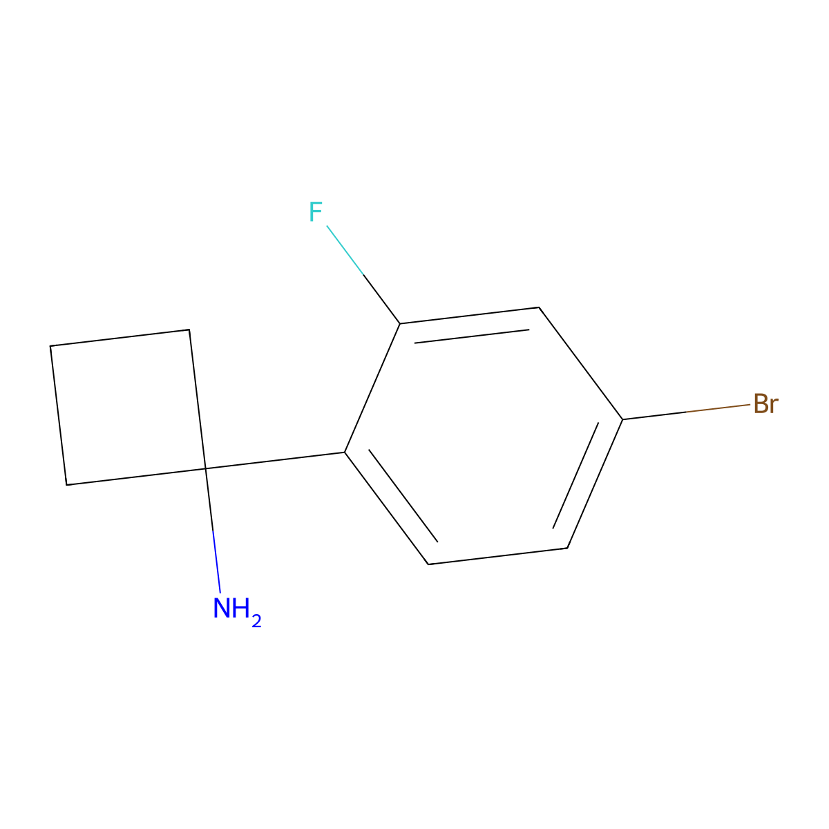 1-(4-Bromo-2-fluorophenyl)cyclobutanamine molecular structure, CAS 1314668-55-7