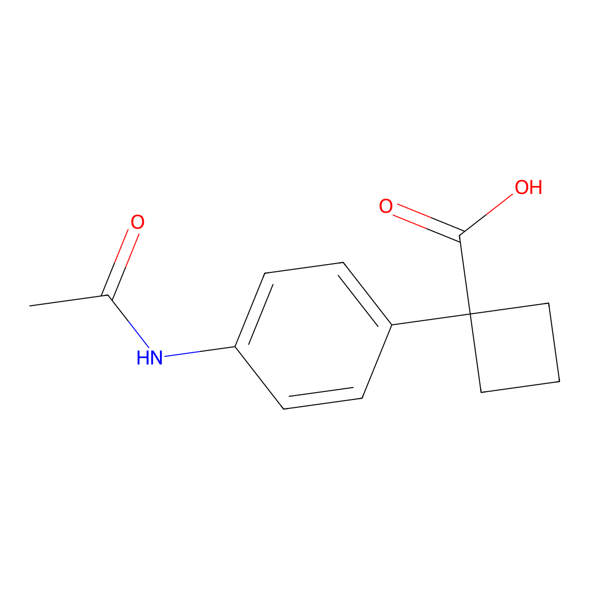 1-(4-Acetamidophenyl)cyclobutane-1-carboxylic acid molecular structure, CAS 1314668-98-8
