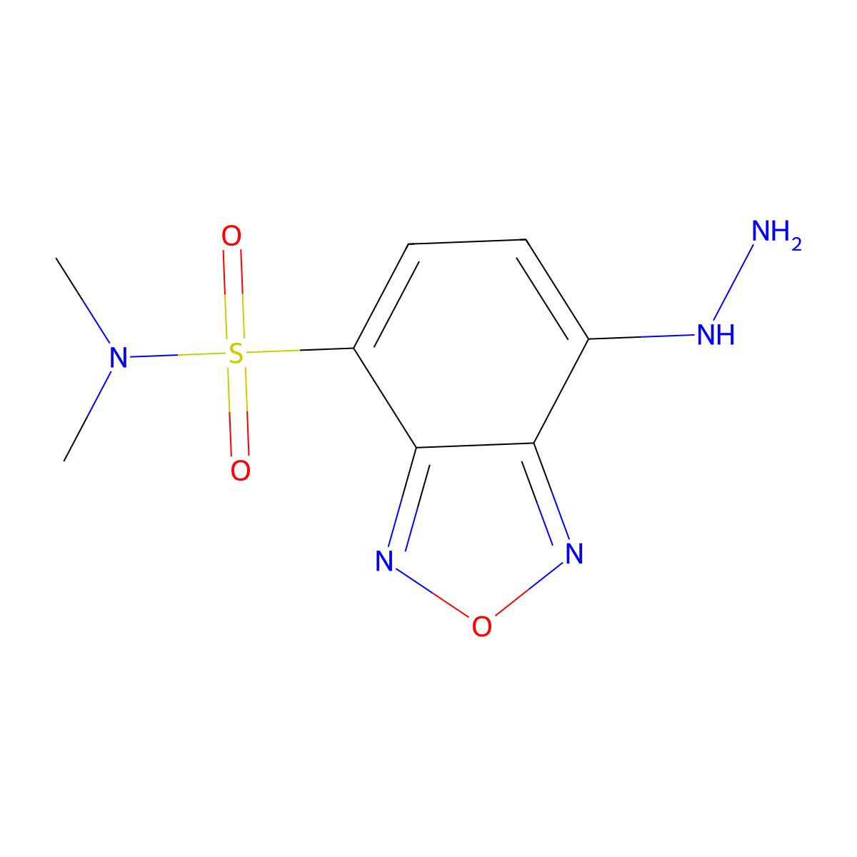 4-(N,N-Dimethylaminosulfonyl)-7-hydrazino-2,1,3-benzoxadiazole molecular structure, CAS 131467-86-2