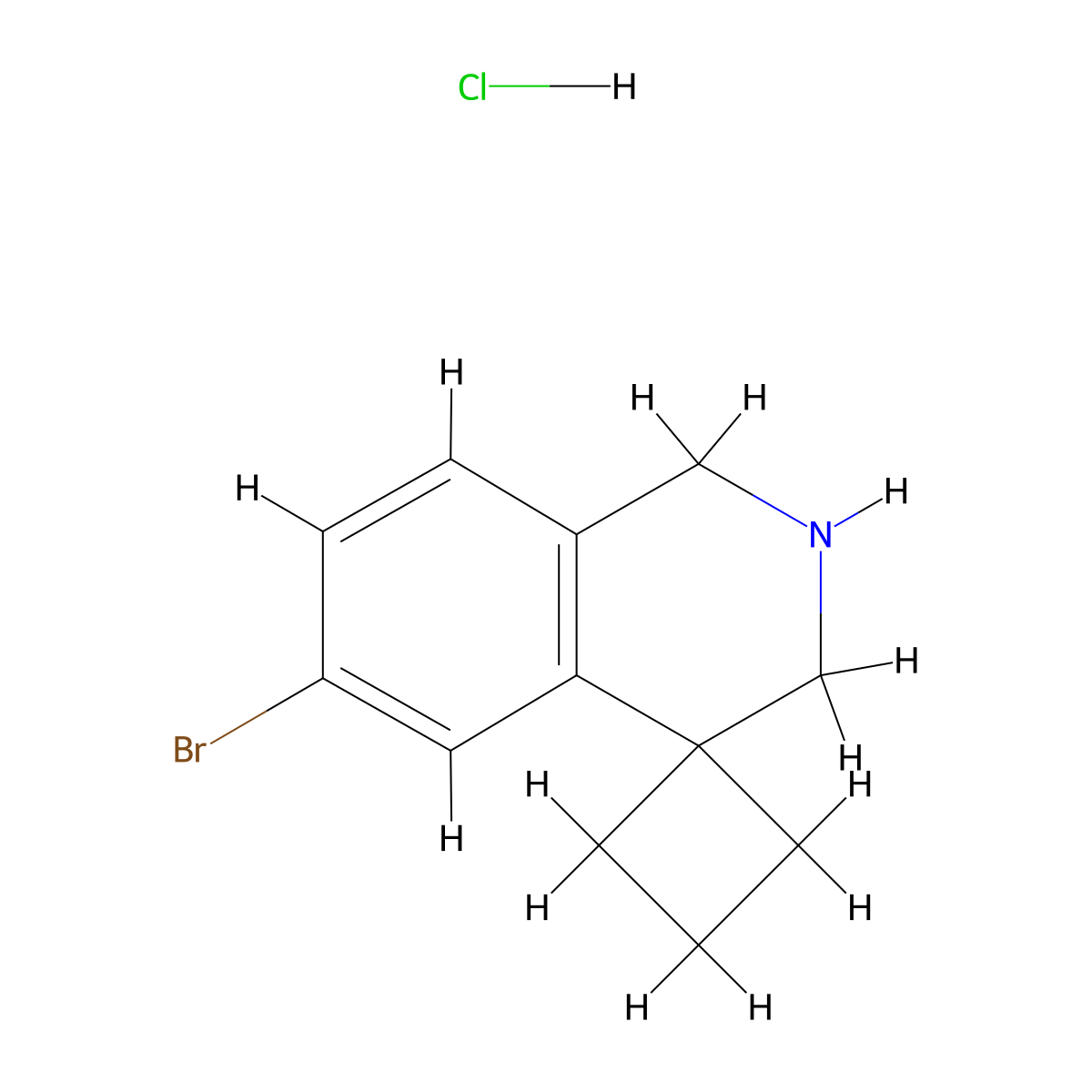 6'-bromo-2',3'-dihydro-1'H-spiro[cyclobutane-1,4'-isoquinoline] hydrochloride molecular structure, CAS 1314670-57-9