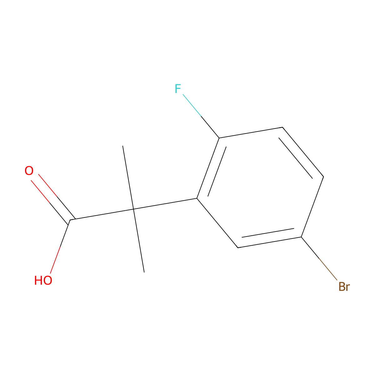 2-(5-Bromo-2-fluorophenyl)-2-methylpropanoicacid molecular structure, CAS 1314670-97-7