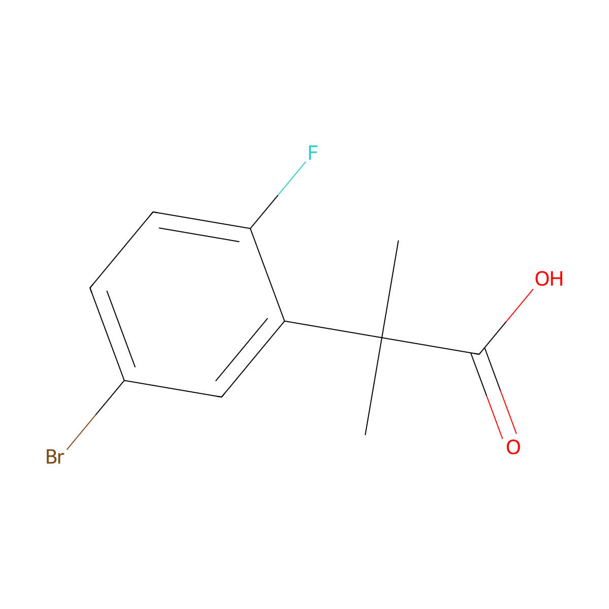 2-(5-Bromo-2-fluorophenyl)-2-methylpropanoicacid molecular structure, CAS 1314670-97-7