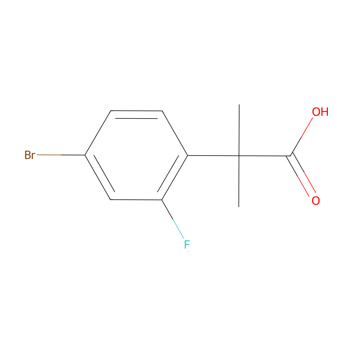 2-(4-Bromo-2-fluorophenyl)-2-methylpropanoic acid molecular structure, CAS 1314671-09-4
