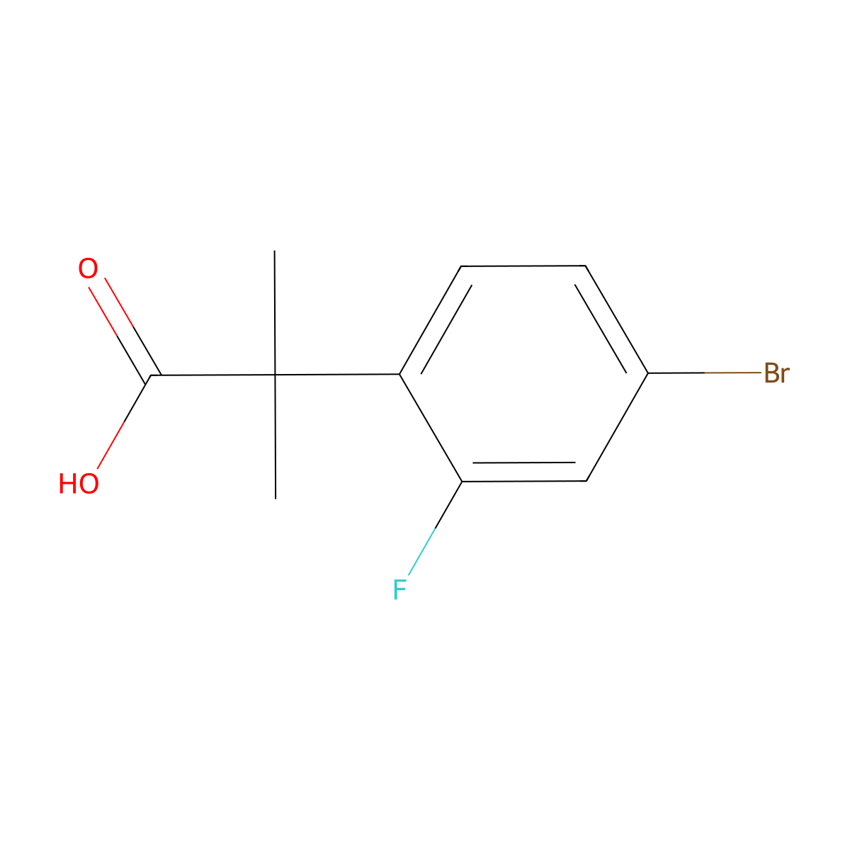 2-(4-Bromo-2-fluorophenyl)-2-methylpropanoic acid molecular structure, CAS 1314671-09-4