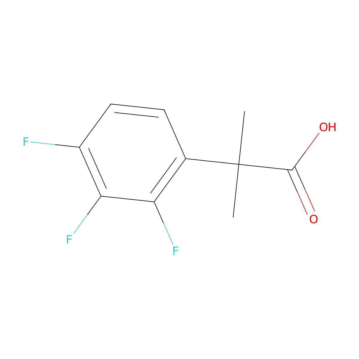 2-Methyl-2-(2,3,4-trifluorophenyl)propanoic acid molecular structure, CAS 1314671-12-9