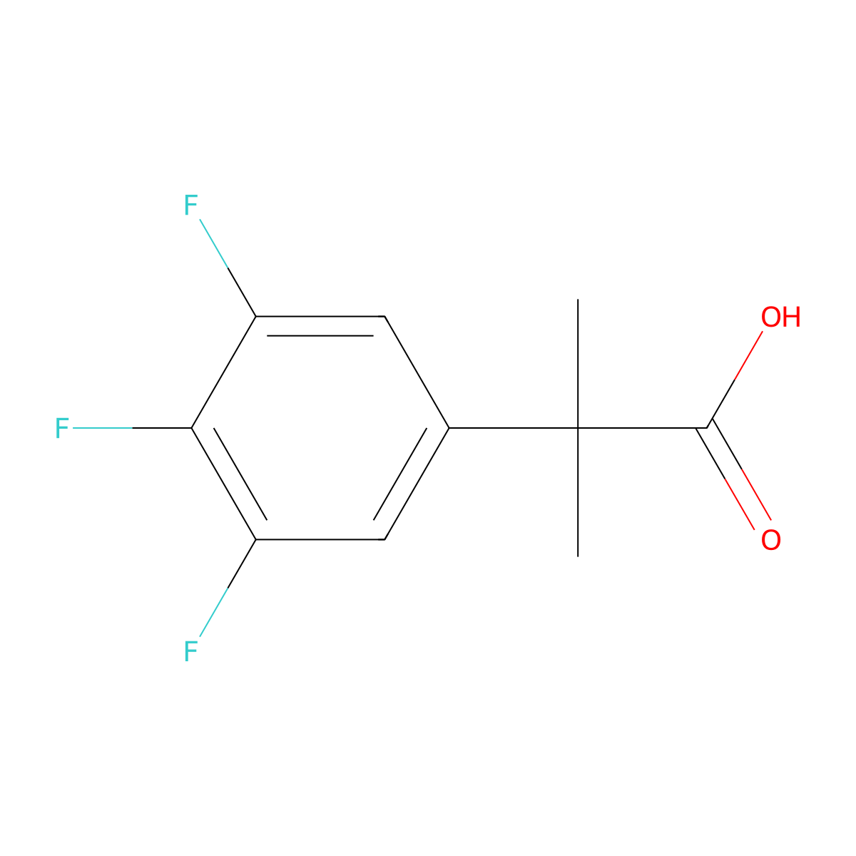 2-Methyl-2-(3,4,5-trifluorophenyl)propanoic acid molecular structure, CAS 1314671-16-3