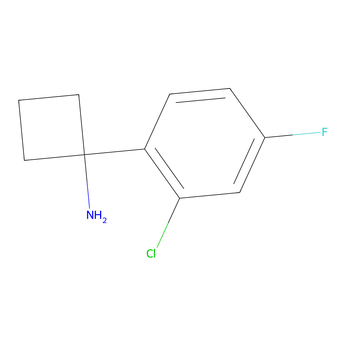 1-(2-Chloro-4-fluorophenyl)cyclobutanamine molecular structure, CAS 1314673-35-2