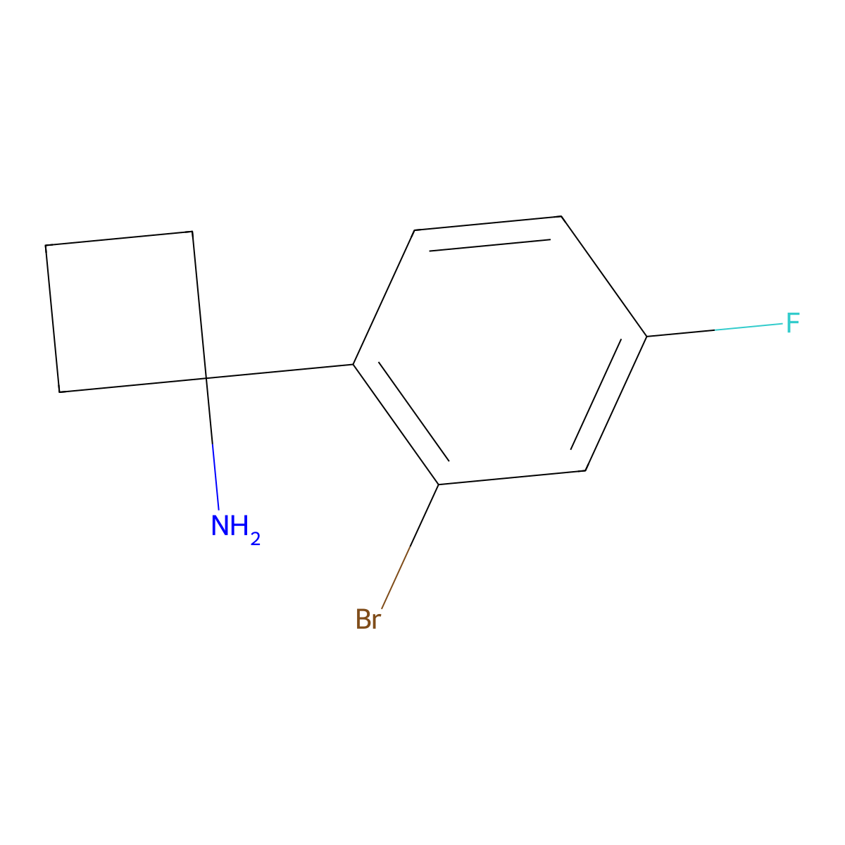 1-(2-Bromo-4-fluorophenyl)cyclobutanamine molecular structure, CAS 1314673-53-4
