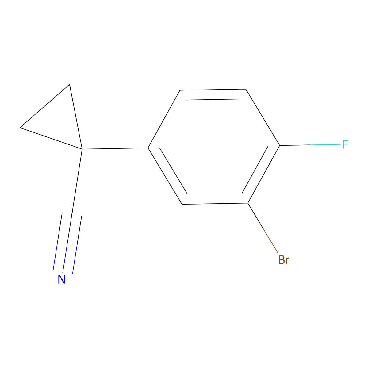 1-(3-Bromo-4-fluorophenyl)cyclopropane-1-carbonitrile molecular structure, CAS 1314673-55-6
