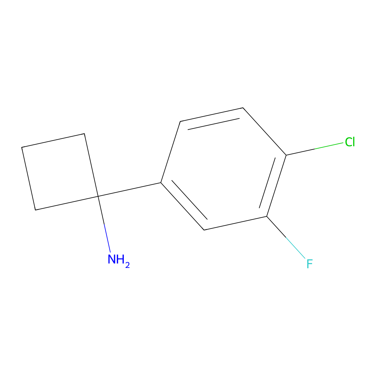 1-(4-Chloro-3-fluorophenyl)cyclobutanamine molecular structure, CAS 1314674-25-3