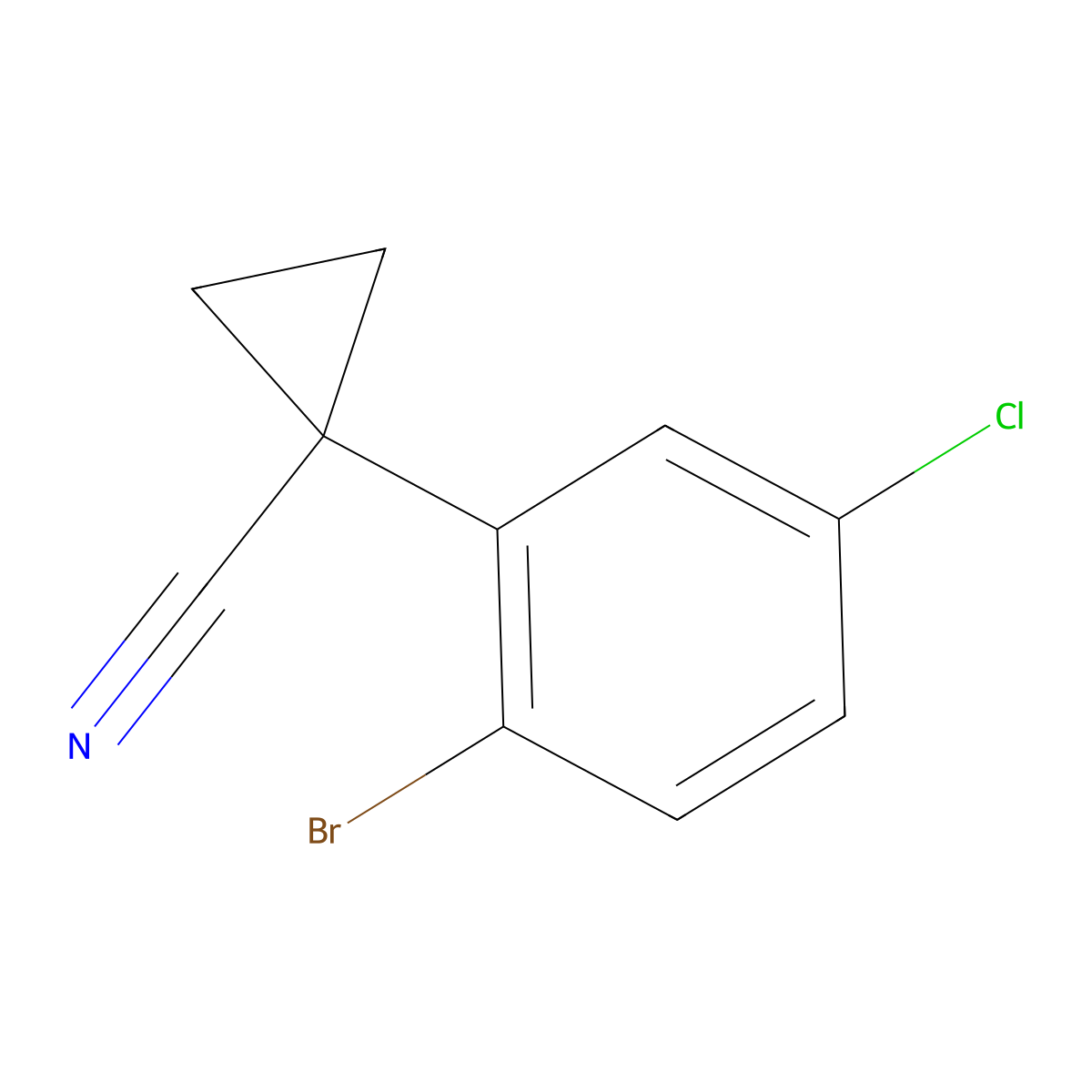 1-(2-Bromo-5-chlorophenyl)cyclopropane-1-carbonitrile molecular structure, CAS 1314674-45-7