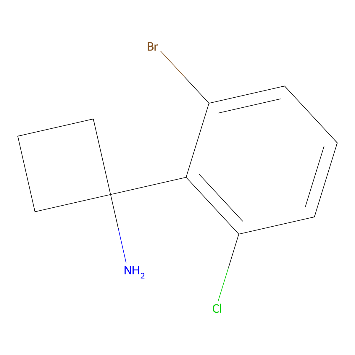 1-(2-Bromo-6-chlorophenyl)cyclobutan-1-amine molecular structure, CAS 1314674-53-7