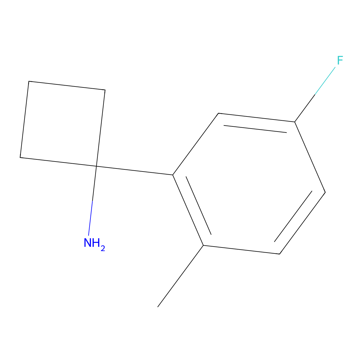 1-(5-Fluoro-2-methylphenyl)cyclobutanamine molecular structure, CAS 1314675-16-5