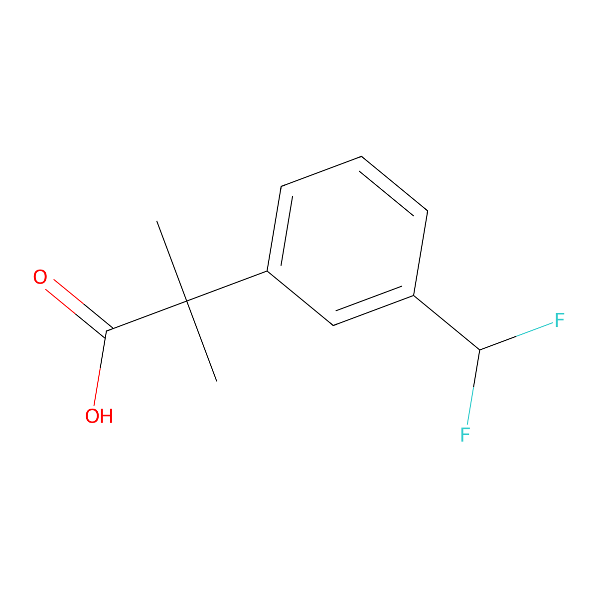2-[3-(Difluoromethyl)phenyl]-2-methylpropanoic acid molecular structure, CAS 1314677-99-0