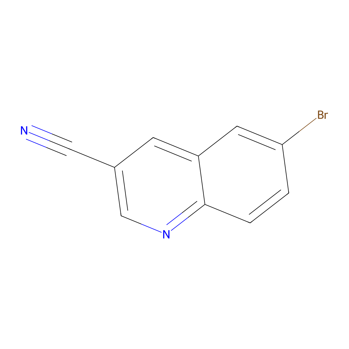 6-Bromoquinoline-3-carbonitrile molecular structure, CAS 1314687-82-5
