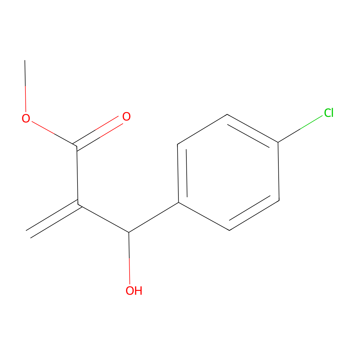 Methyl 2-[(4-chlorophenyl)(hydroxy)methyl]prop-2-enoate molecular structure, CAS 131469-67-5