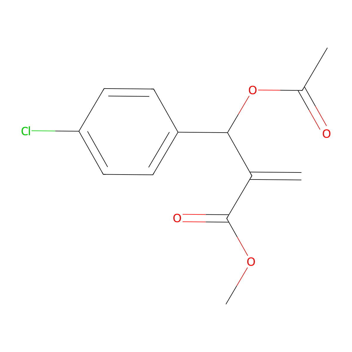 Methyl 2-(acetoxy(4-chlorophenyl)methyl)acrylate molecular structure, CAS 131469-72-2