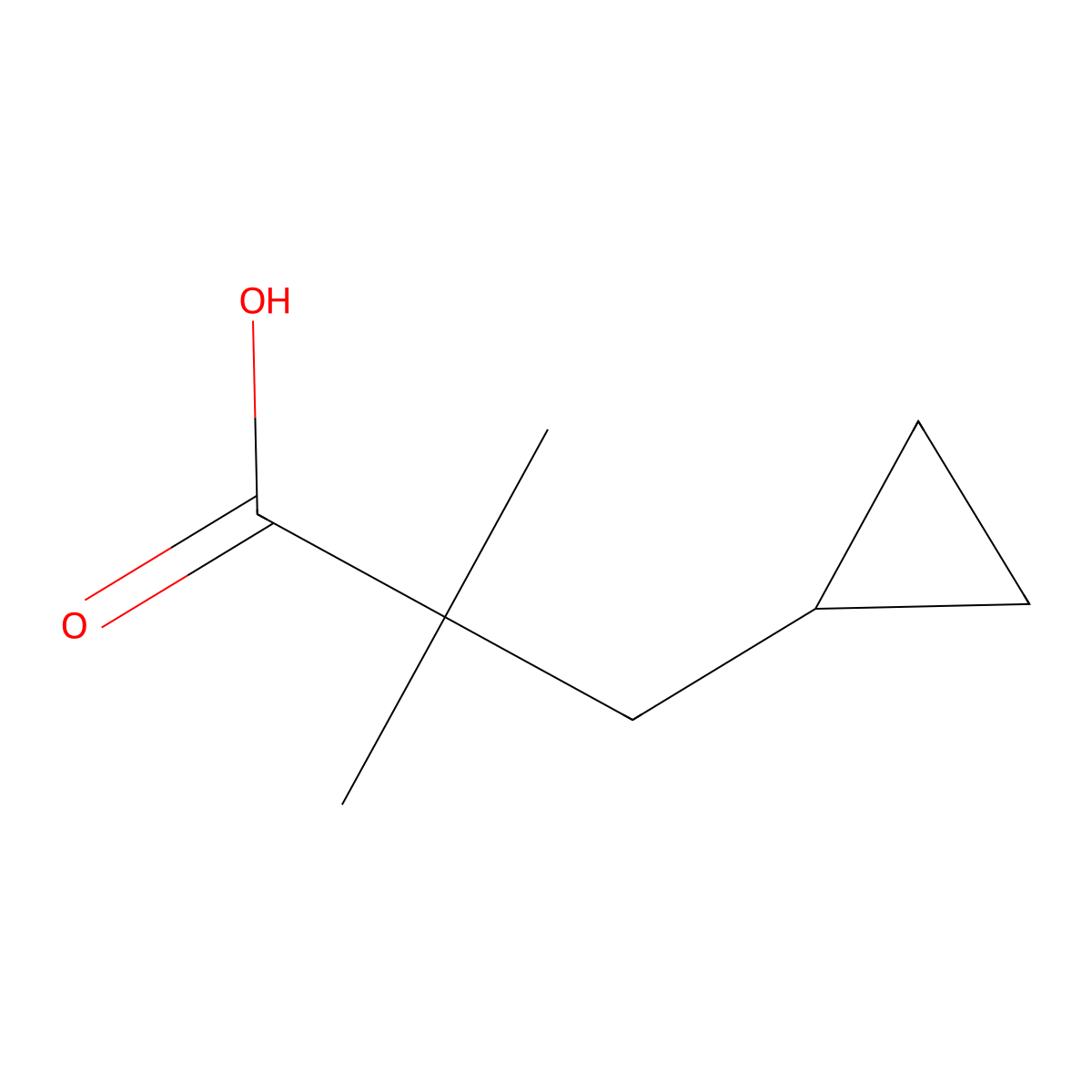 3-Cyclopropyl-2,2-dimethylpropanoic acid molecular structure, CAS 131469-76-6
