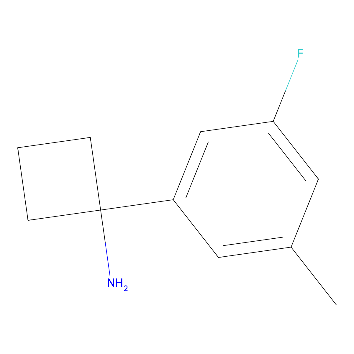1-(3-Fluoro-5-methylphenyl)cyclobutanamine molecular structure, CAS 1314696-24-6