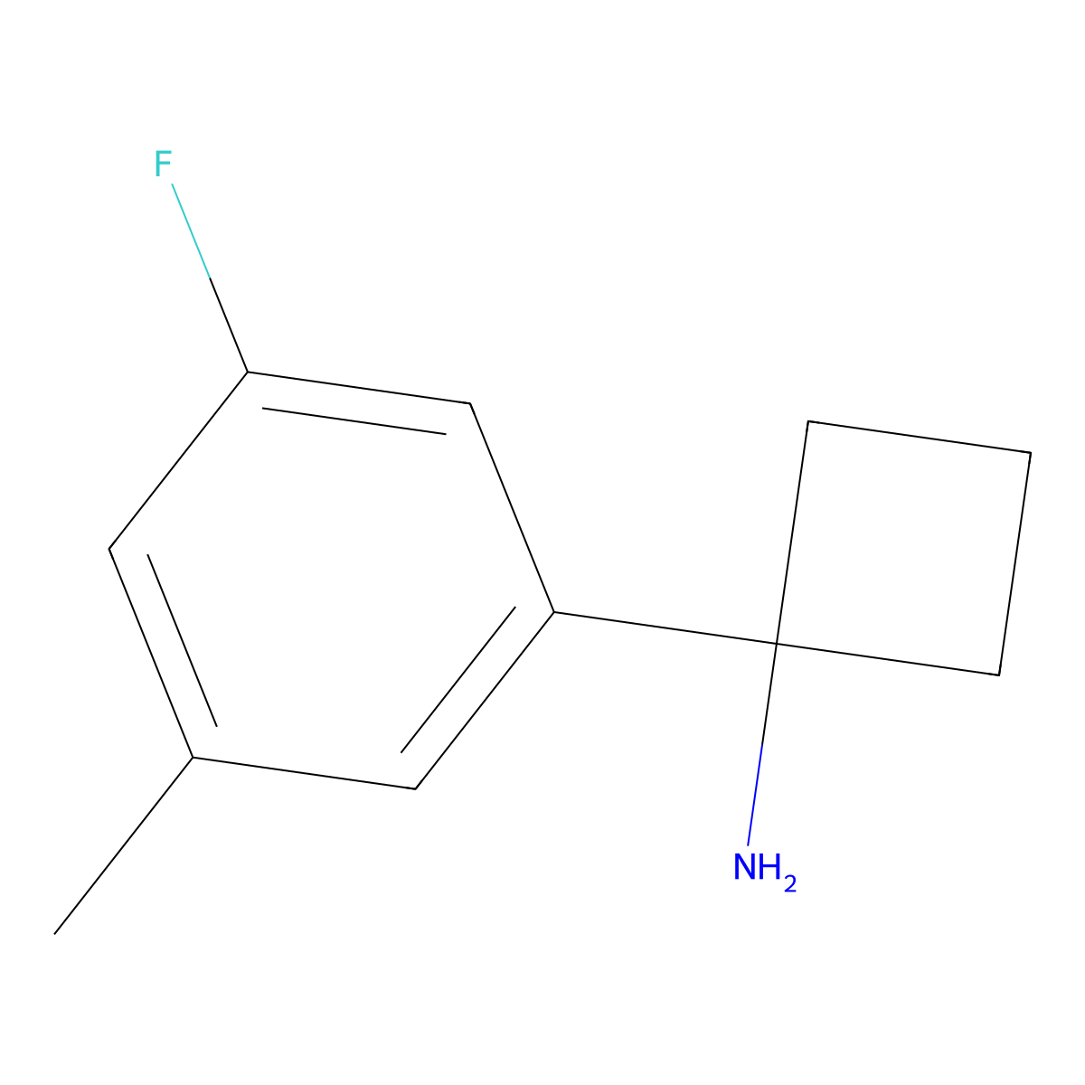 1-(3-Fluoro-5-methylphenyl)cyclobutanamine molecular structure, CAS 1314696-24-6
