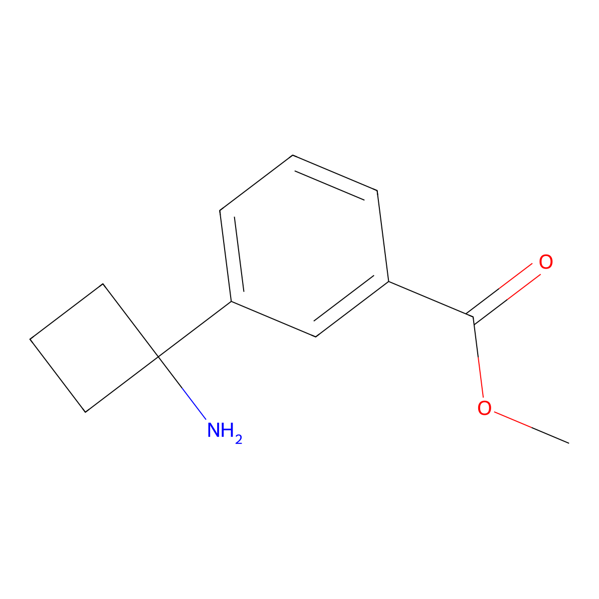 Methyl 3-(1-aminocyclobutyl)benzoate molecular structure, CAS 1314697-39-6