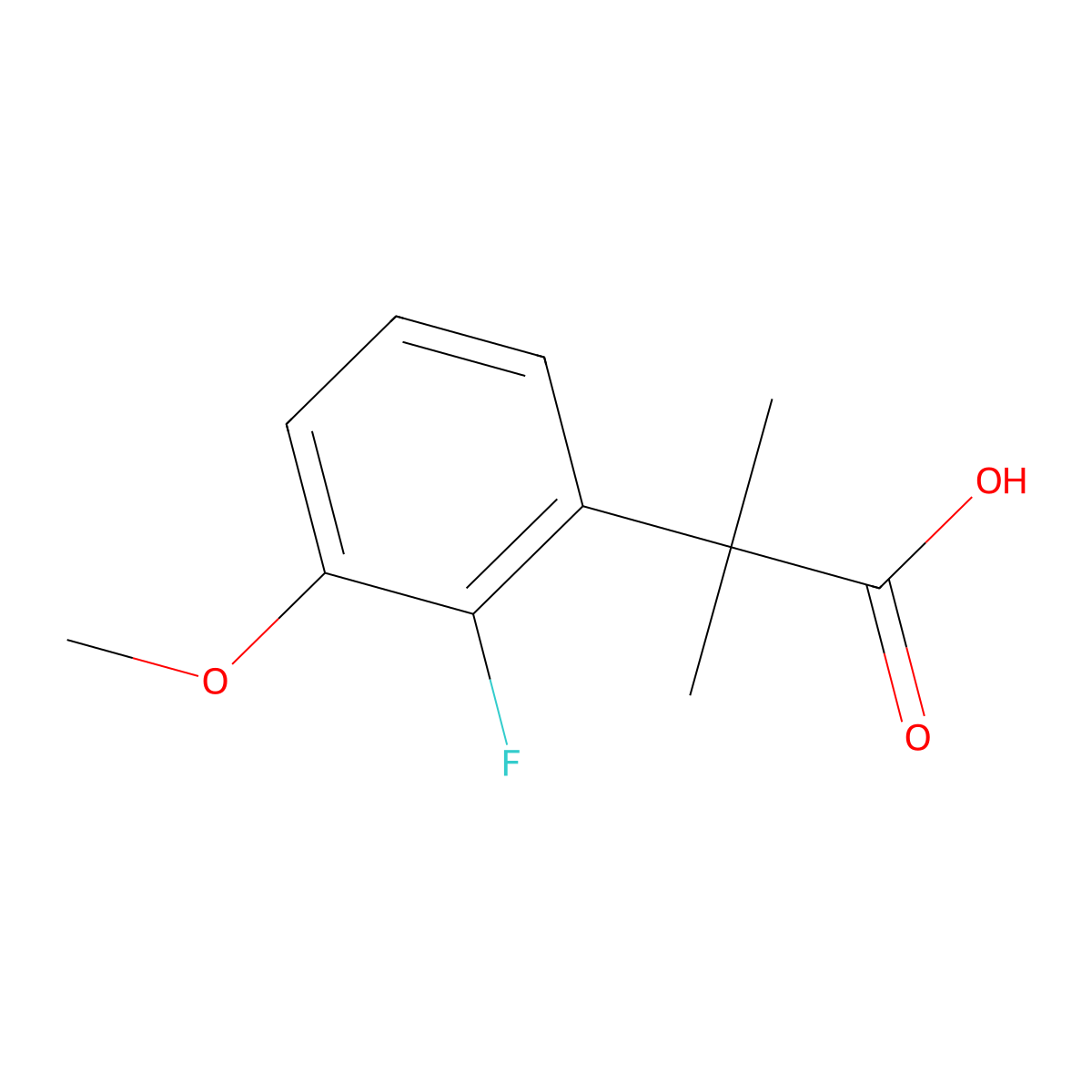 2-(2-Fluoro-3-methoxyphenyl)-2-methylpropanoic acid molecular structure, CAS 1314697-40-9