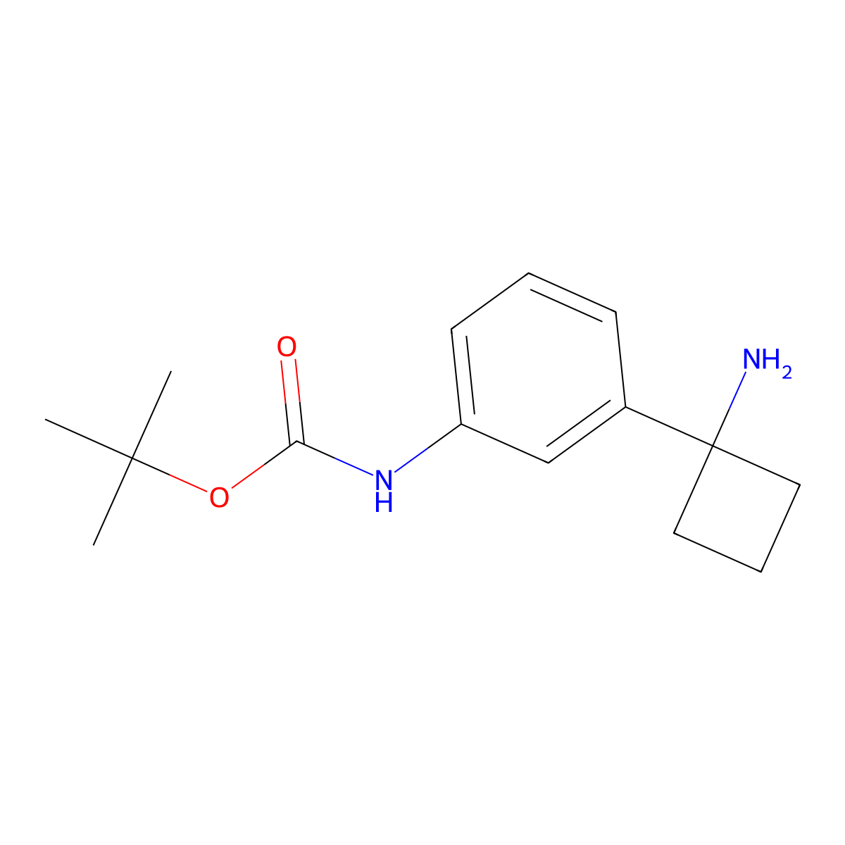 Tert-butyl N-[3-(1-aminocyclobutyl)phenyl]carbamate molecular structure, CAS 1314698-41-3