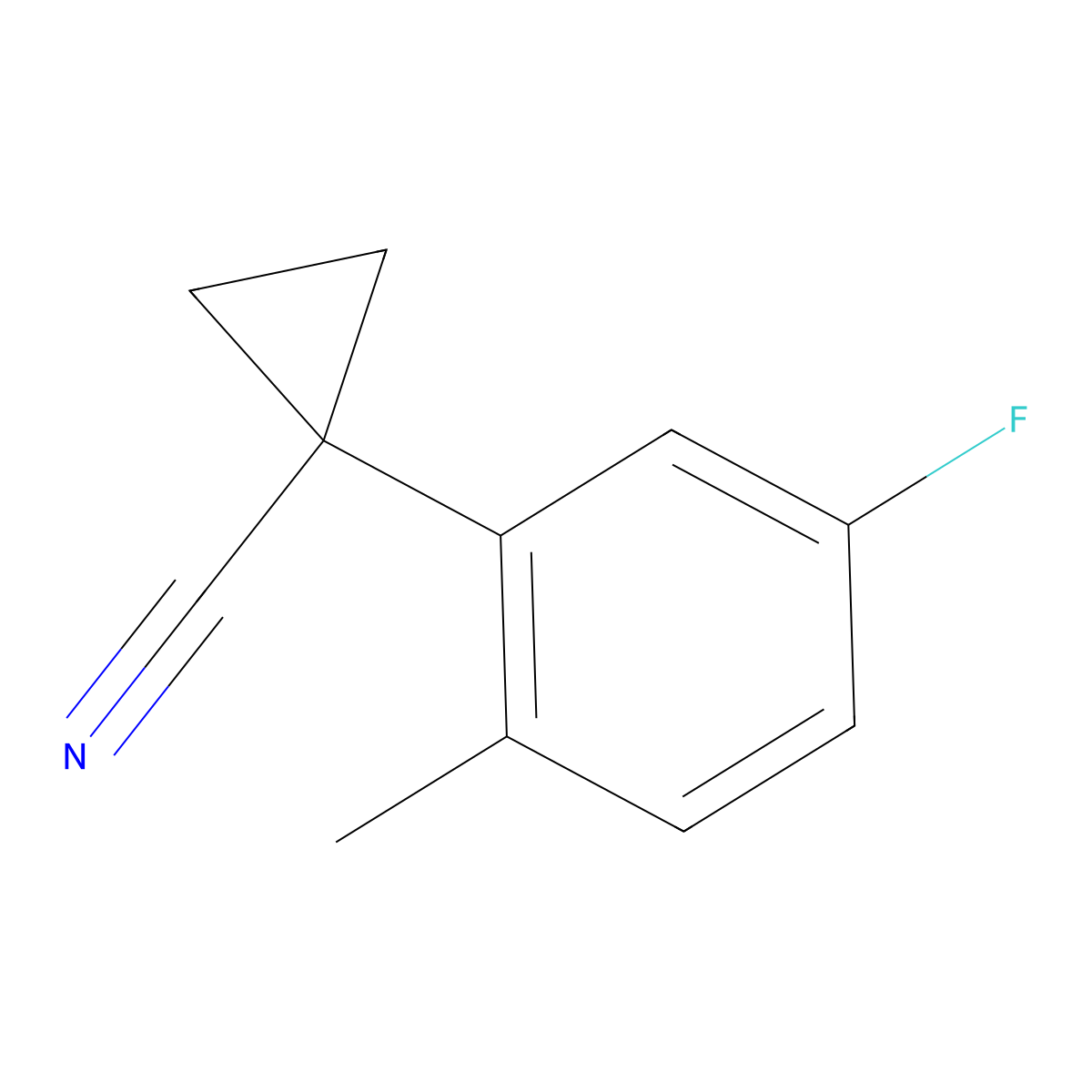 1-(5-Fluoro-2-methylphenyl)cyclopropane-1-carbonitrile molecular structure, CAS 1314698-76-4