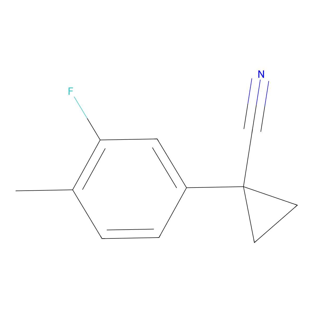 1-(3-Fluoro-4-methylphenyl)cyclopropane-1-carbonitrile molecular structure, CAS 1314699-07-4