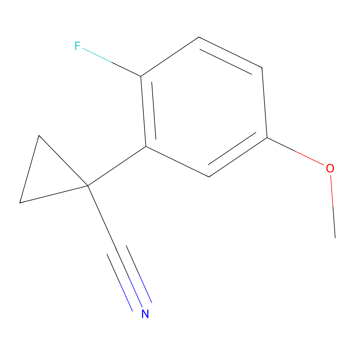 1-(2-Fluoro-5-methoxyphenyl)cyclopropane-1-carbonitrile molecular structure, CAS 1314699-91-6