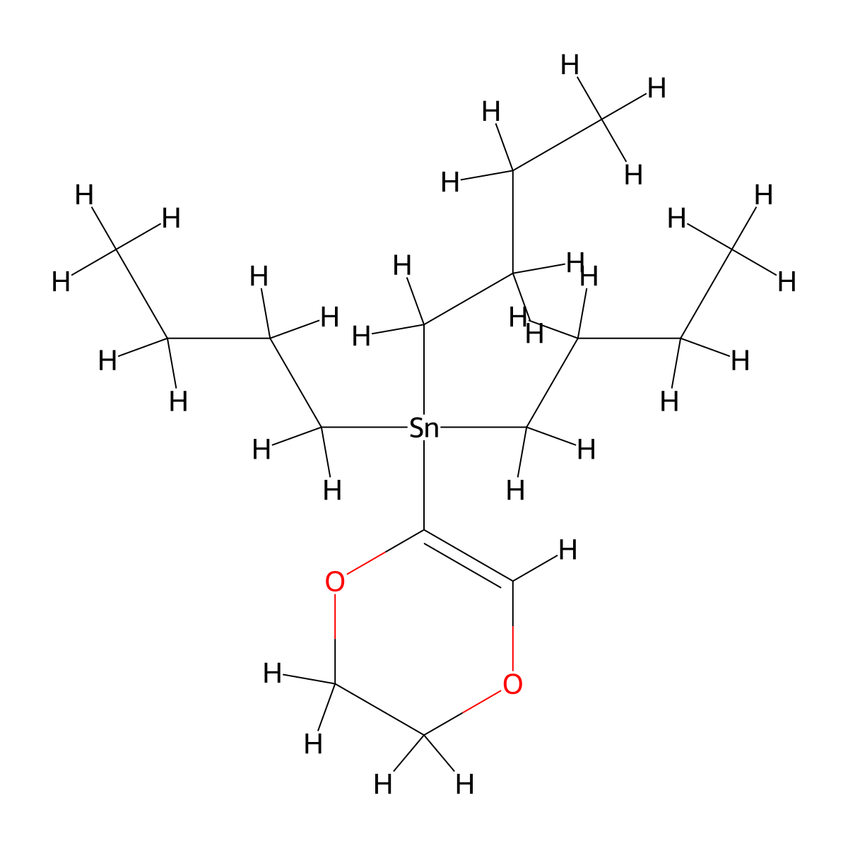 Tributyl(5,6-dihydro-1,4-dioxin-2-yl)stannane molecular structure, CAS 131470-66-1