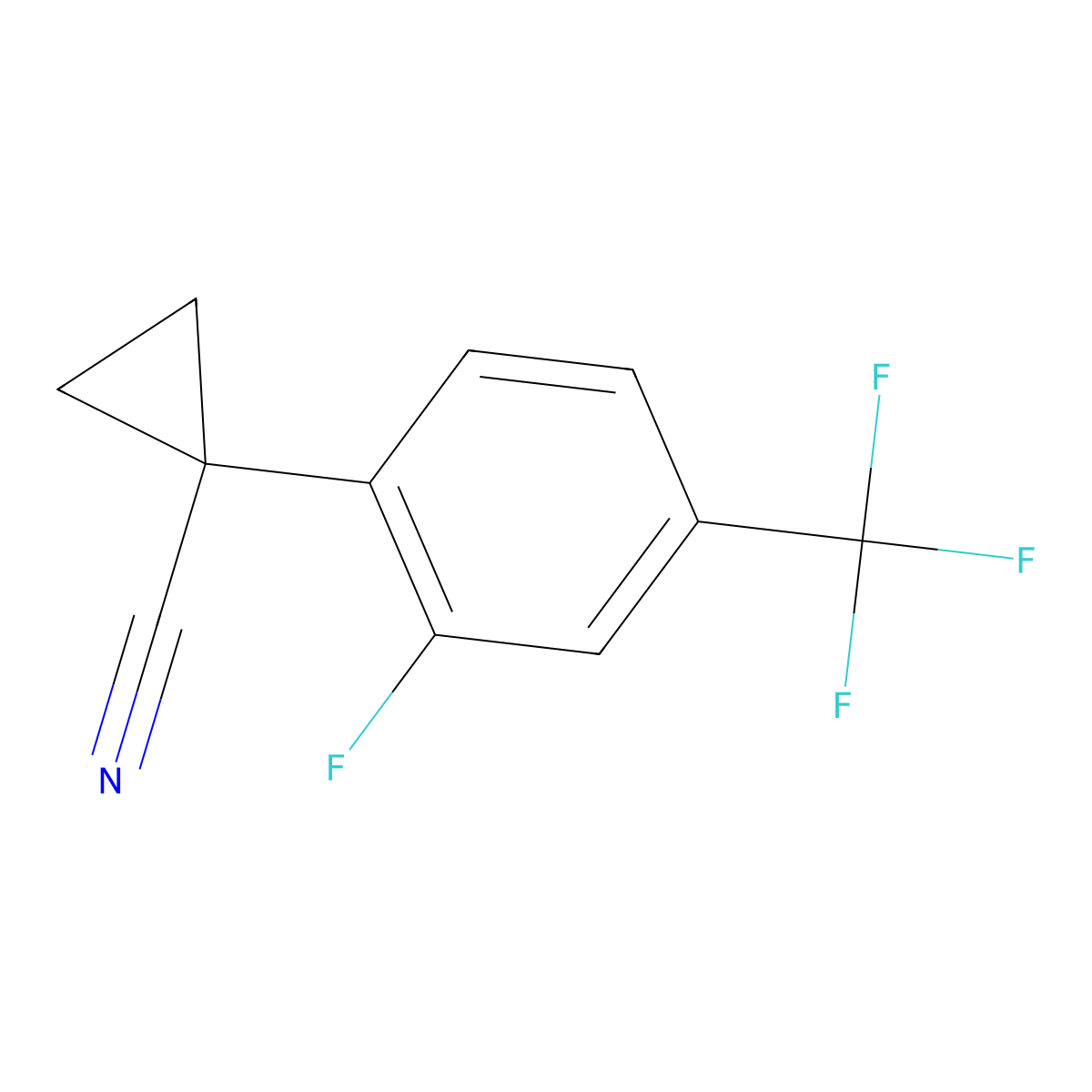 1-[2-Fluoro-4-(trifluoromethyl)phenyl]cyclopropane-1-carbonitrile molecular structure, CAS 1314700-27-0