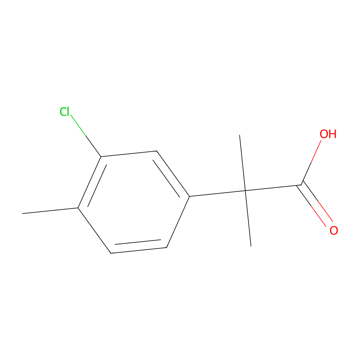 2-(3-Chloro-4-methylphenyl)-2-methylpropanoic acid molecular structure, CAS 1314700-83-8
