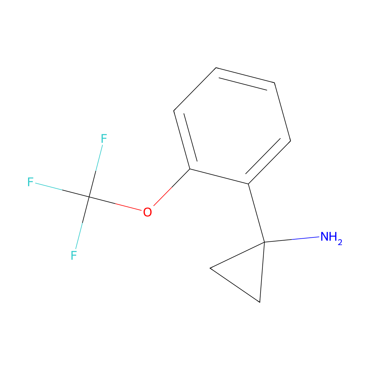1-[2-(Trifluoromethoxy)phenyl]cyclopropan-1-amine molecular structure, CAS 1314701-59-1