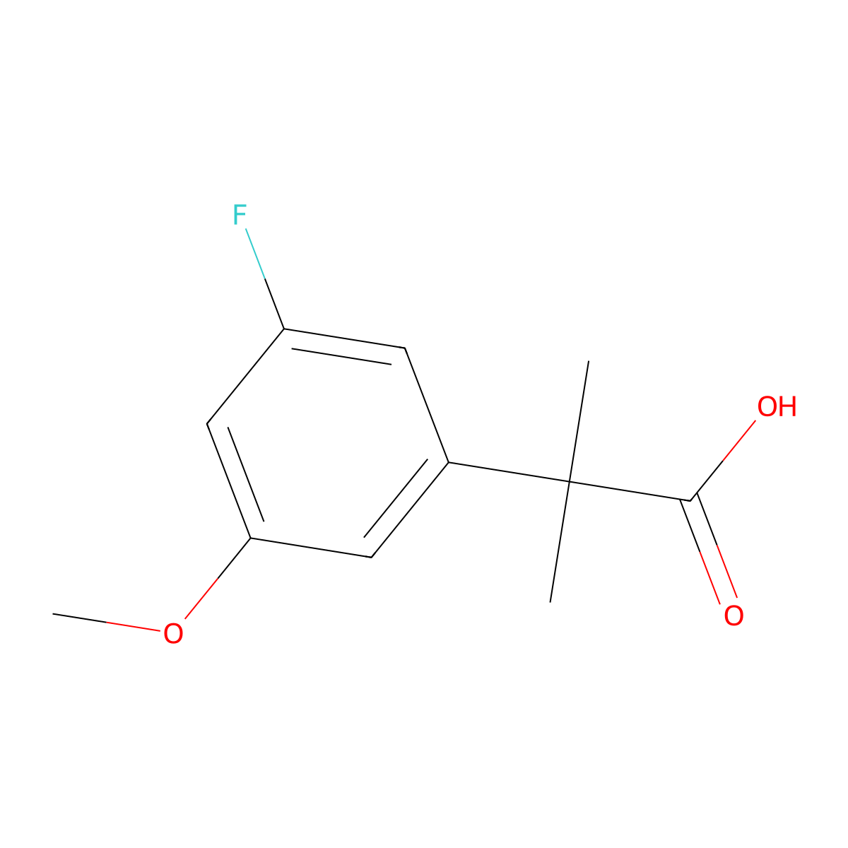 2-(3-Fluoro-5-methoxyphenyl)-2-methylpropanoic acid molecular structure, CAS 1314701-76-2