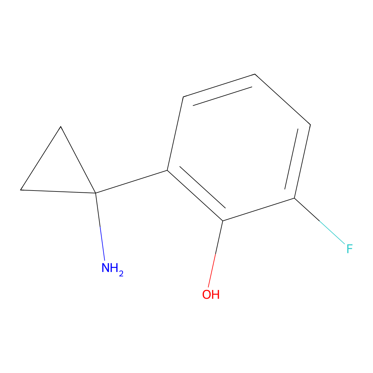 2-(1-Aminocyclopropyl)-6-fluorophenol molecular structure, CAS 1314702-51-6